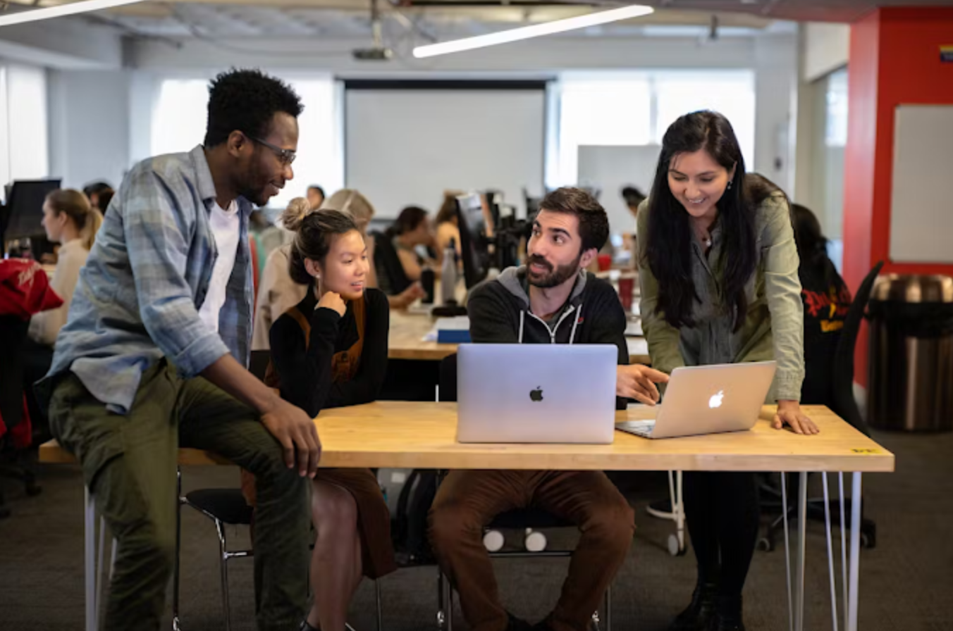 Moonlane Media Team Collaboration in a modern office